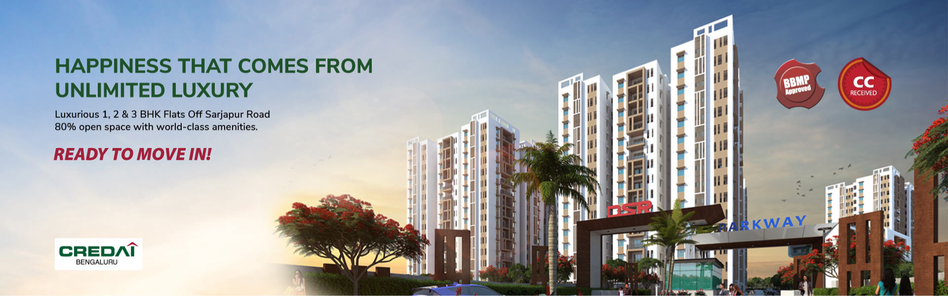 DSR Parkway Banner - Ready-to-Move 2 BHK Apartments in Sarjapur, Bangalore